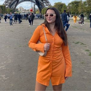 Orange button down H&M dress